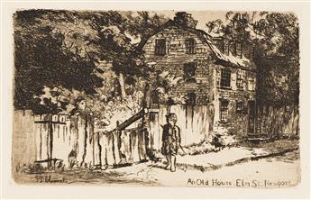 Clements, Gabrielle D. (1858-1948) Four Etchings with drypoint of Newport, Rhode Island.